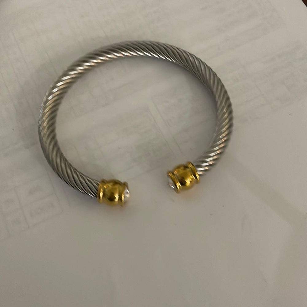 Silver and gold cuff bracelet